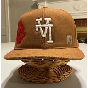 Carhartt Custom LA Dodgers Rose Snapback Hat Mens Brown Duck Canvas Streetwear